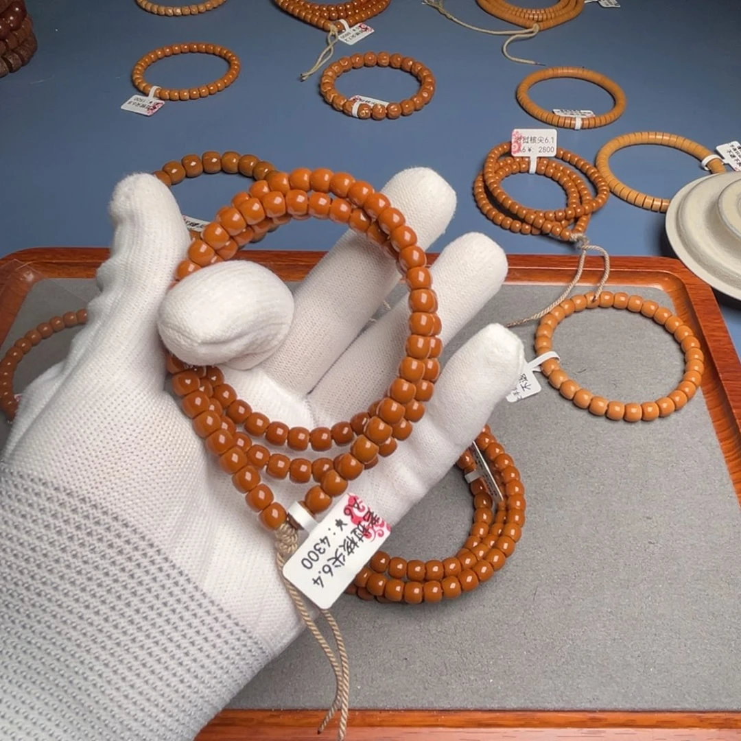 橄榄核手串6.4尺核尖老挝A6长串