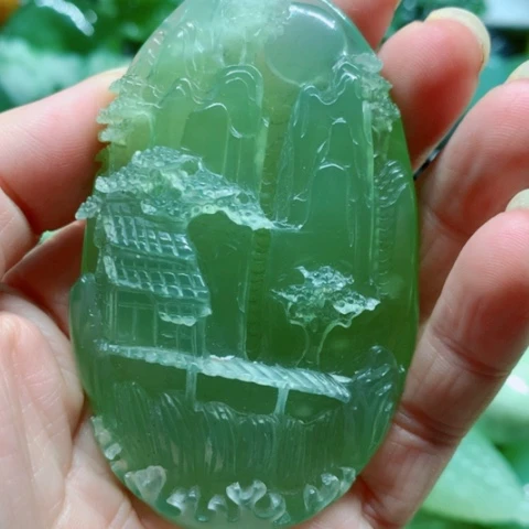 蛇纹石玉未镶嵌手把件
