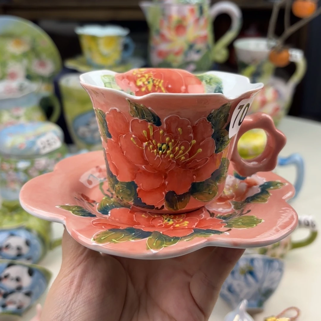 景德镇手绘高温釉下彩陶瓷茶具