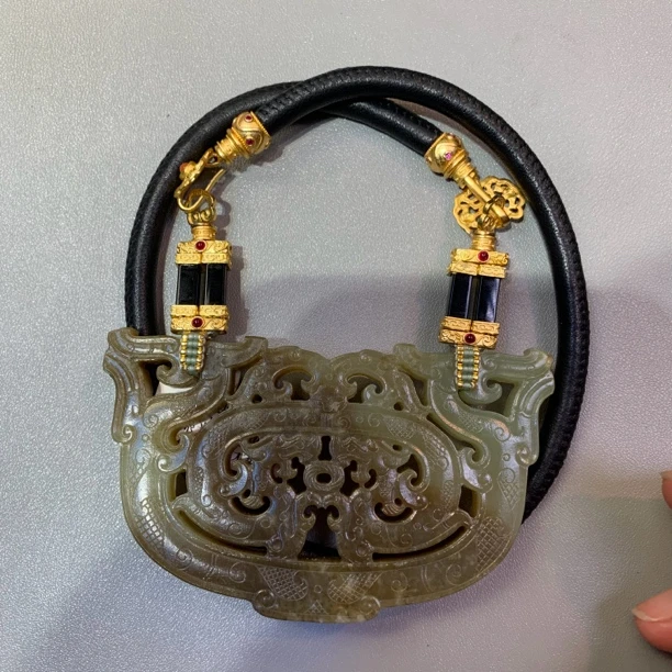 链子925银 设计款纯银玉牌项链颈饰