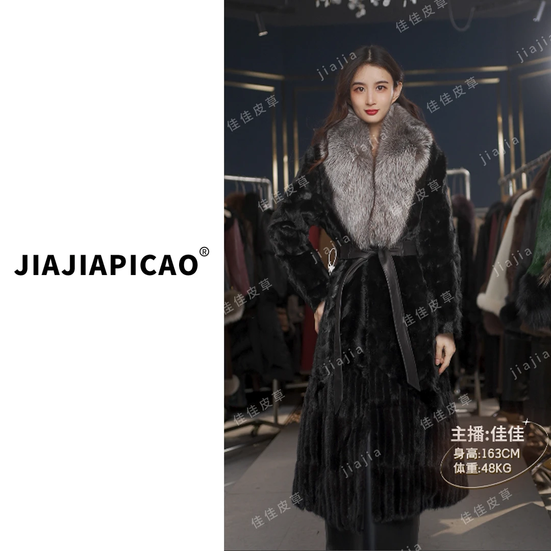 【样衣】270皮草 水貂冬季大狐狸毛领绵羊皮保暖皮草外套