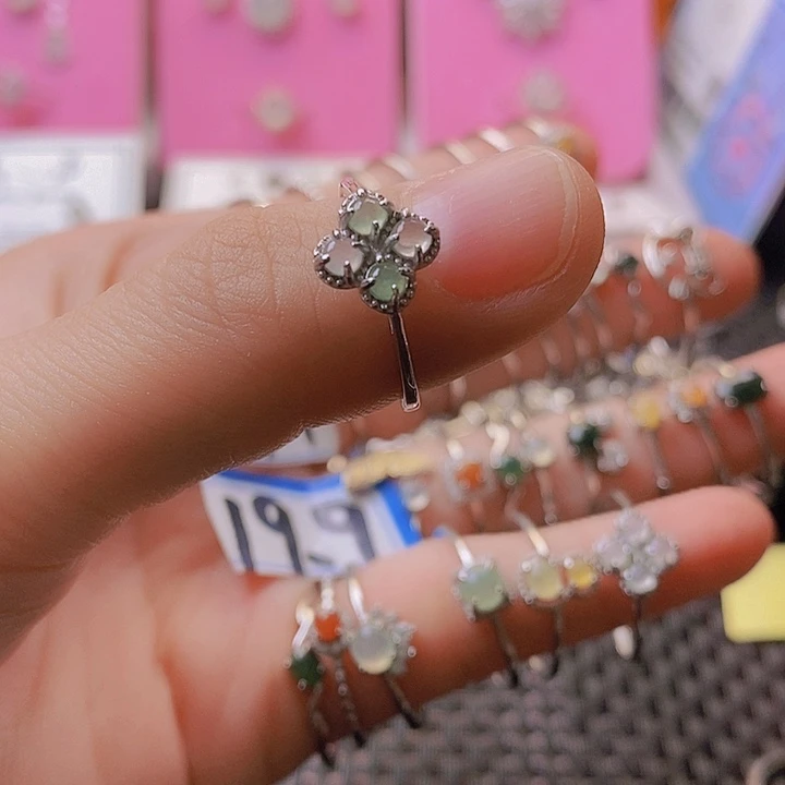 翡翠戒指银S925镶嵌时****忆