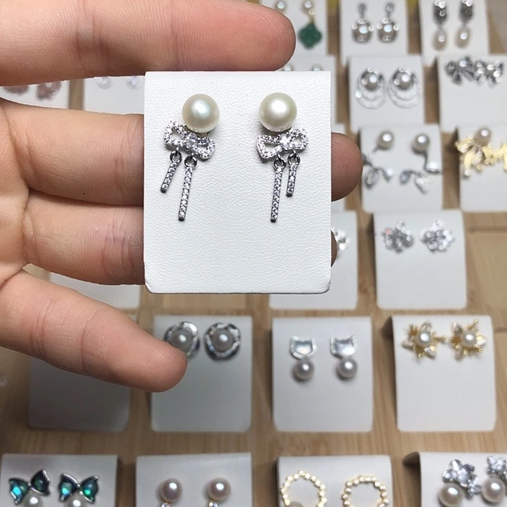 淡水珍珠耳饰银S925镶嵌