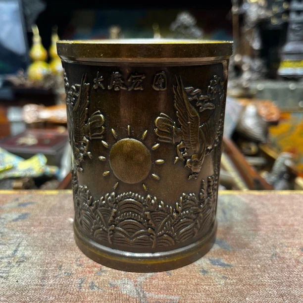 【闪购链接】铜大展宏图笔筒摆件