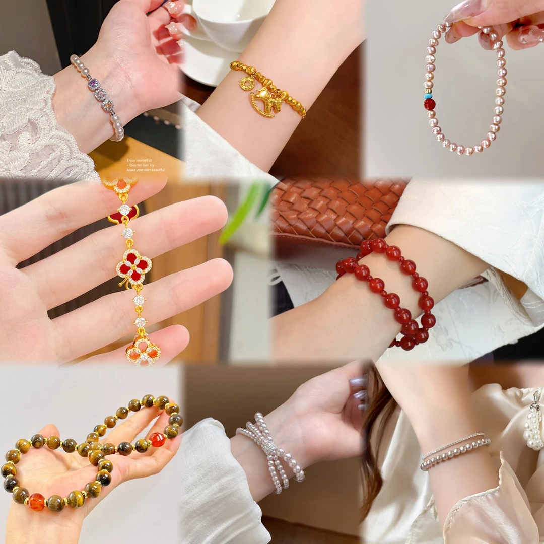 纯铜合成锆石手链 百搭时尚个性简约精致设计感轻奢手链集合店