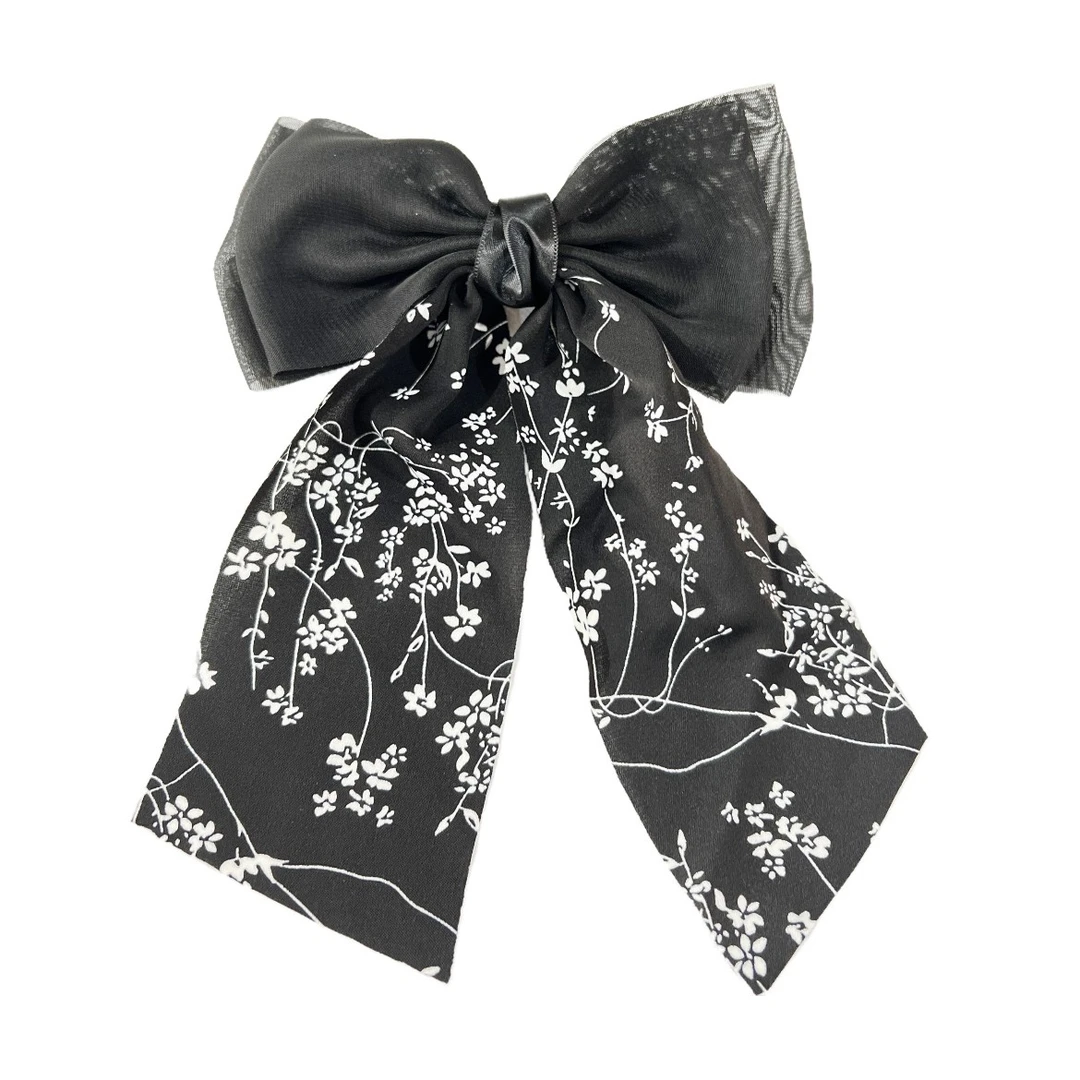 韩版气质温柔蝴蝶结飘带鸭嘴夹后脑勺半扎发夹优雅百搭发夹2557