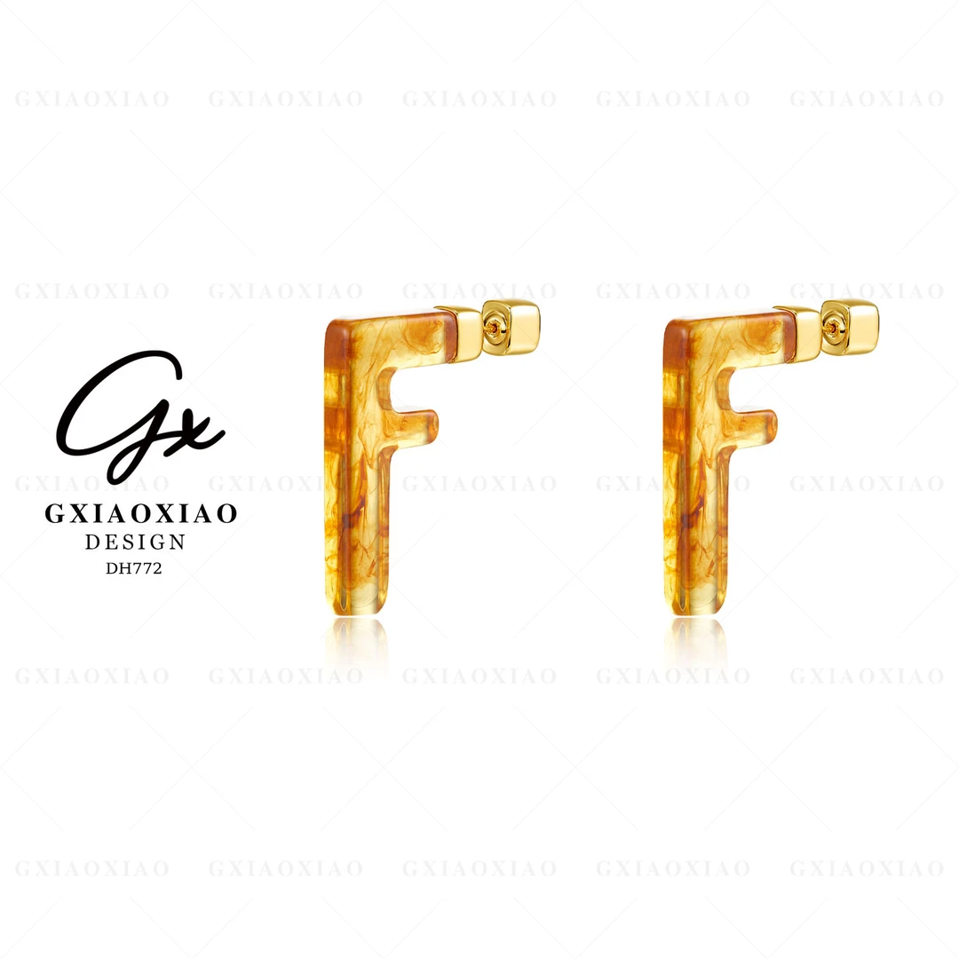 铜合金耳饰 GXX 法式轻奢时尚高级感气质百搭字母耳环 DH772