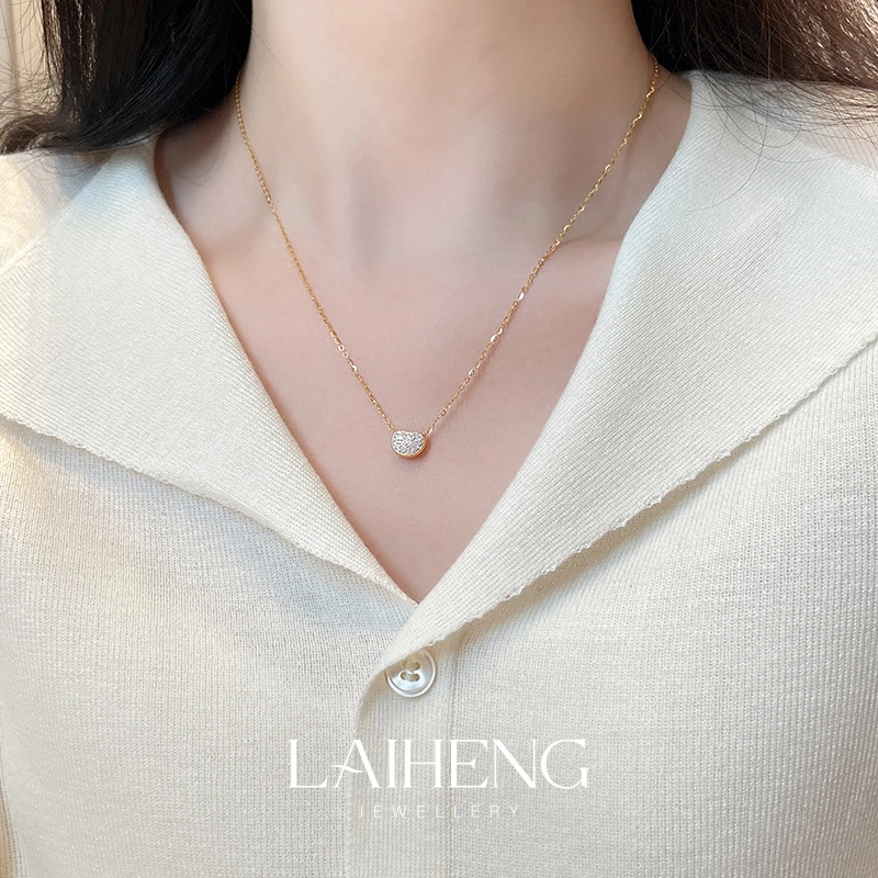 【小金豆】18K金 钻石项链 245532-45 抽拉款总长约45cm