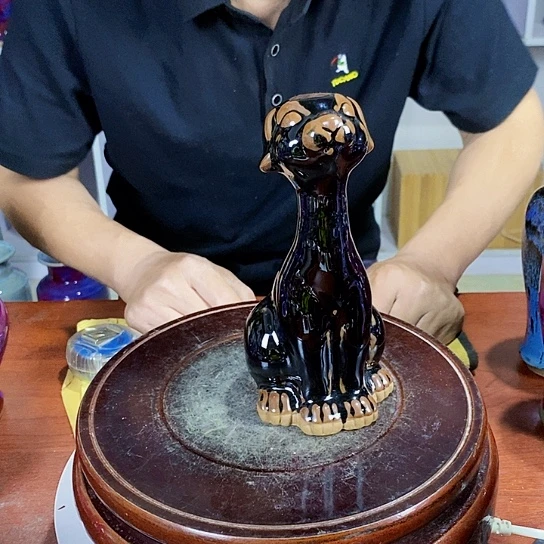 摆件我**卓尚峰钧窑作品旺旺狗