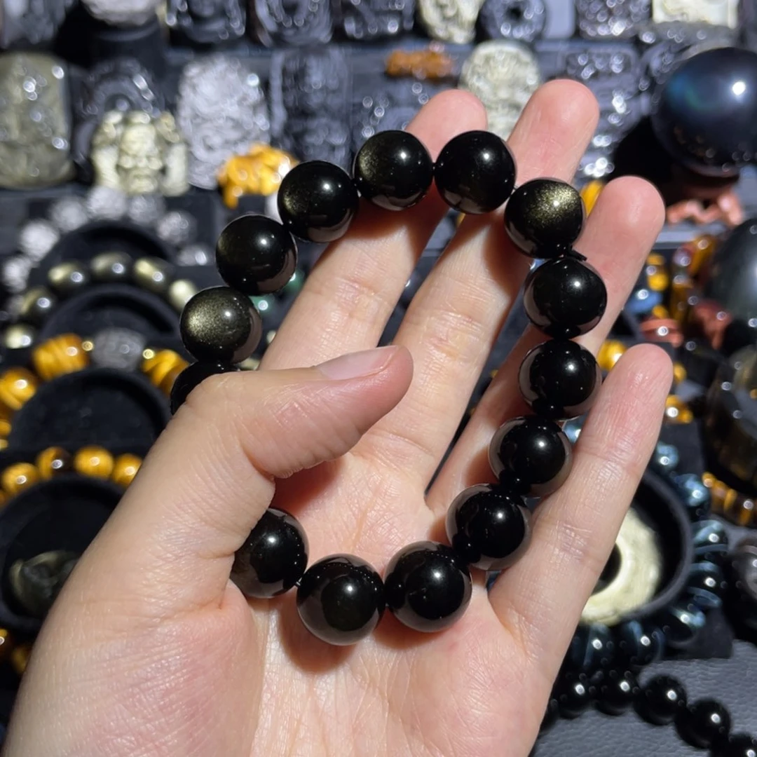 黑曜岩未镶嵌手串梵**窗