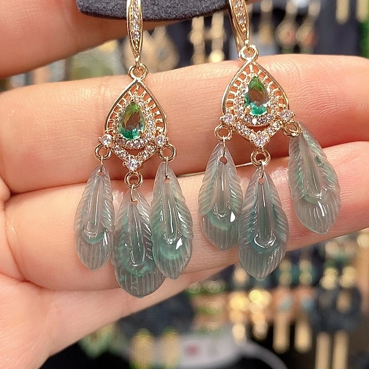 翡翠未镶嵌耳饰翡翠