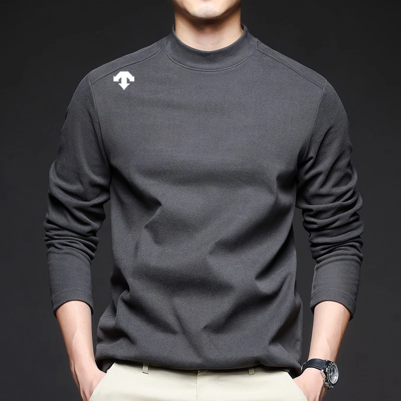 奥特莱斯撤柜丨迪桑家秋冬新款男士德绒半高领T恤时尚打底上衣潮