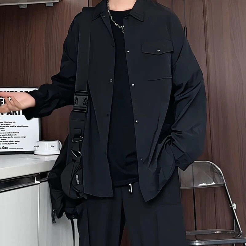 UPF50+防晒衣男款痞帅风美式长袖衬衫户外轻薄透气防紫外线夹克潮