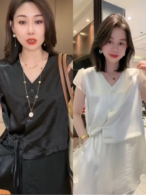 2025夏季新款时尚套装上衣短裤显瘦简约大气纯色高级气质两件套女