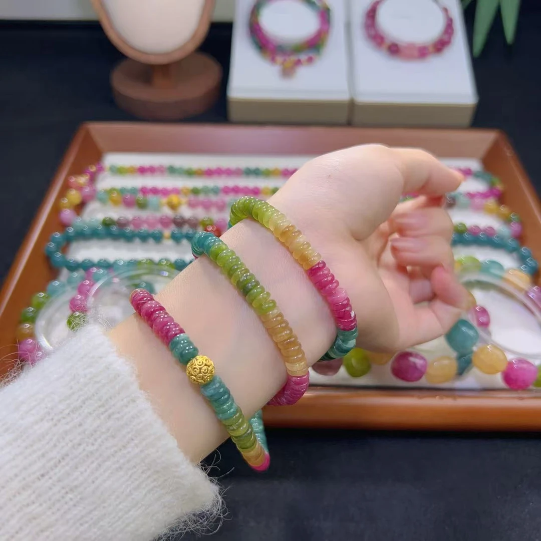 碧玺算盘珠三圈手串卡6