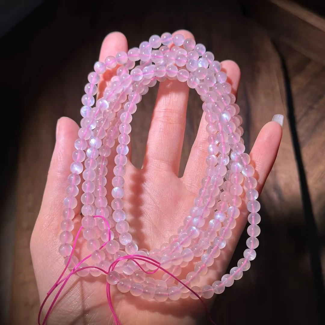 YS1136 粉色月光 石圆珠多圈手链 多样性发其一