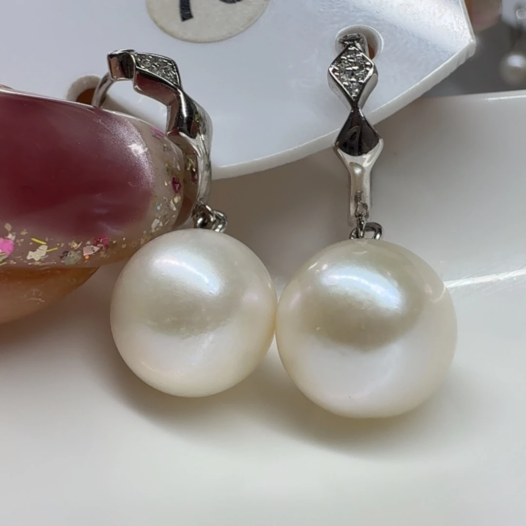 耳饰淡水珍珠银S925镶嵌珍珠10.7