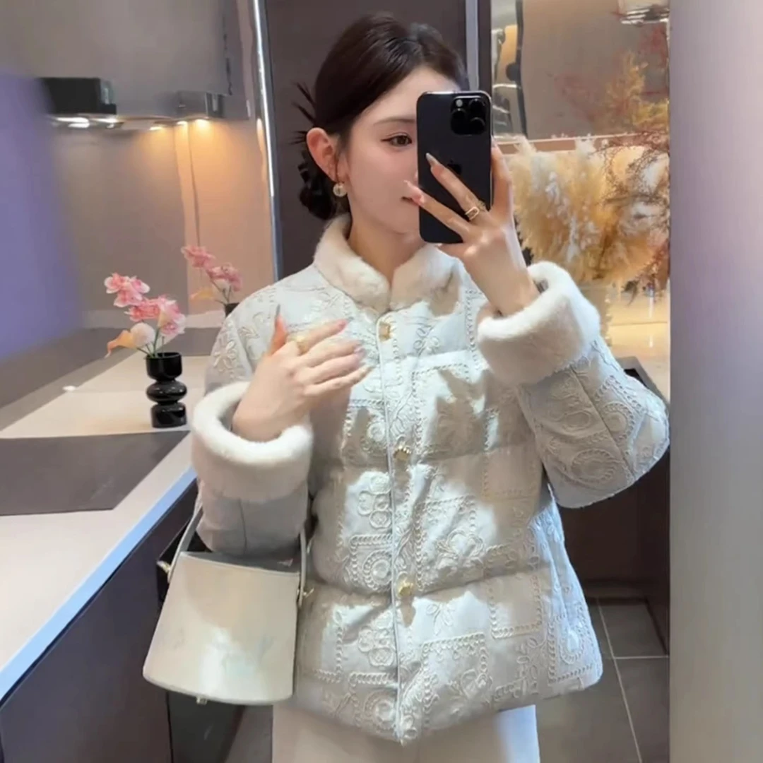 新中式气质国风加厚棉服外套女秋冬新款休闲宽松保暖上衣人棉