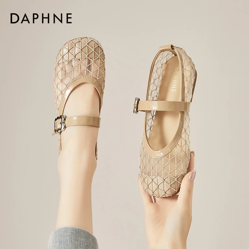 达芙妮透网玛丽珍女鞋夏天穿裙子女款爆款2025新款夏季百搭单鞋