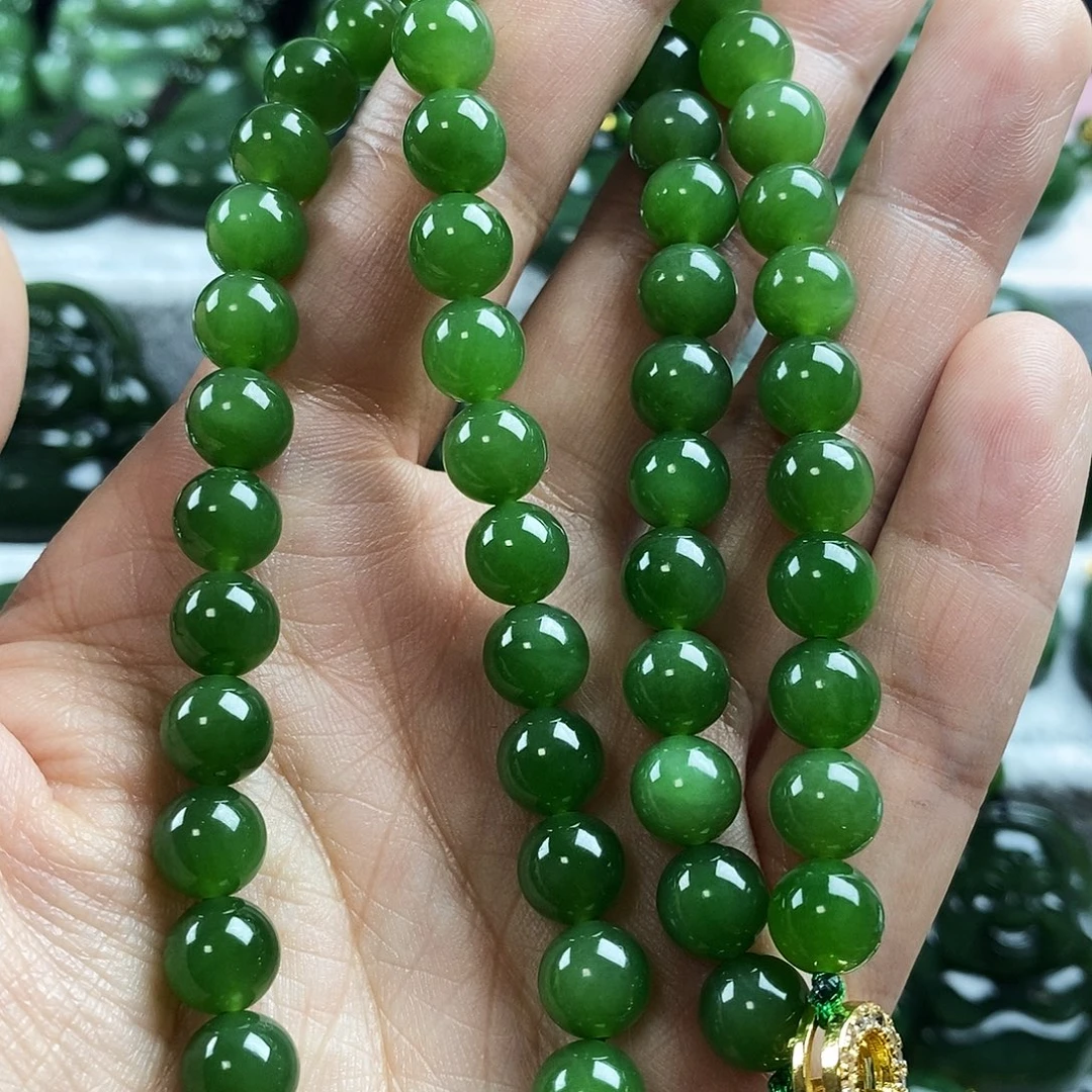 和田玉（碧玉）未镶嵌颈饰8mm