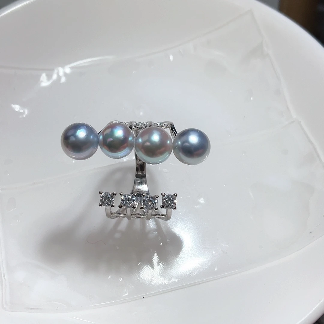 海水珍珠戒指银S925镶嵌我**V