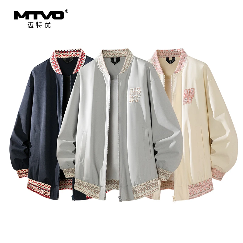 民族风棒球服2025年新款秋季男款百搭休闲高街时尚潮流棒球服外套