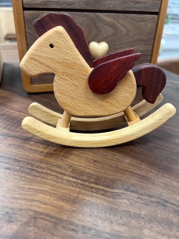 原木手工制作小马