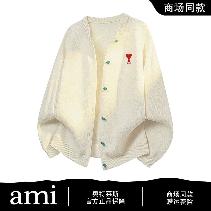 ami it连帽开衫针织衫男女情侣宽松毛衣外套休闲上衣慵懒风线衣潮