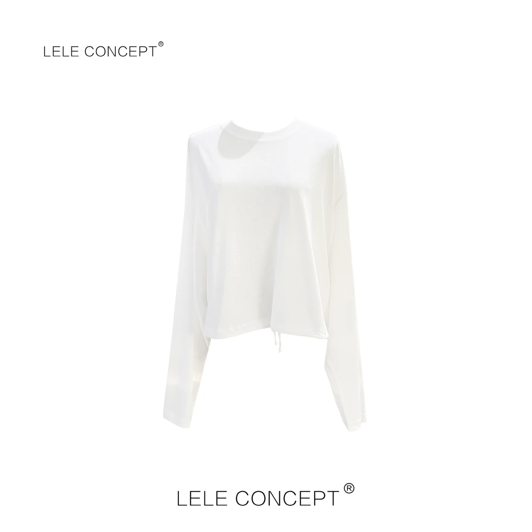 LELE CONCEPT | 【美超】休闲简约百搭抽带长袖T恤TX128