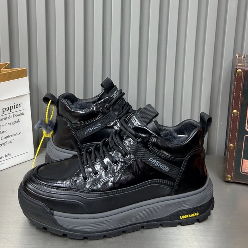 冬季新款男士高帮加绒运动休闲防滑9682-2 羊毛