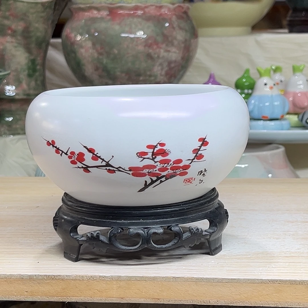 陶瓷绿植多肉微瑕花盆外口径：12*7.5无孔