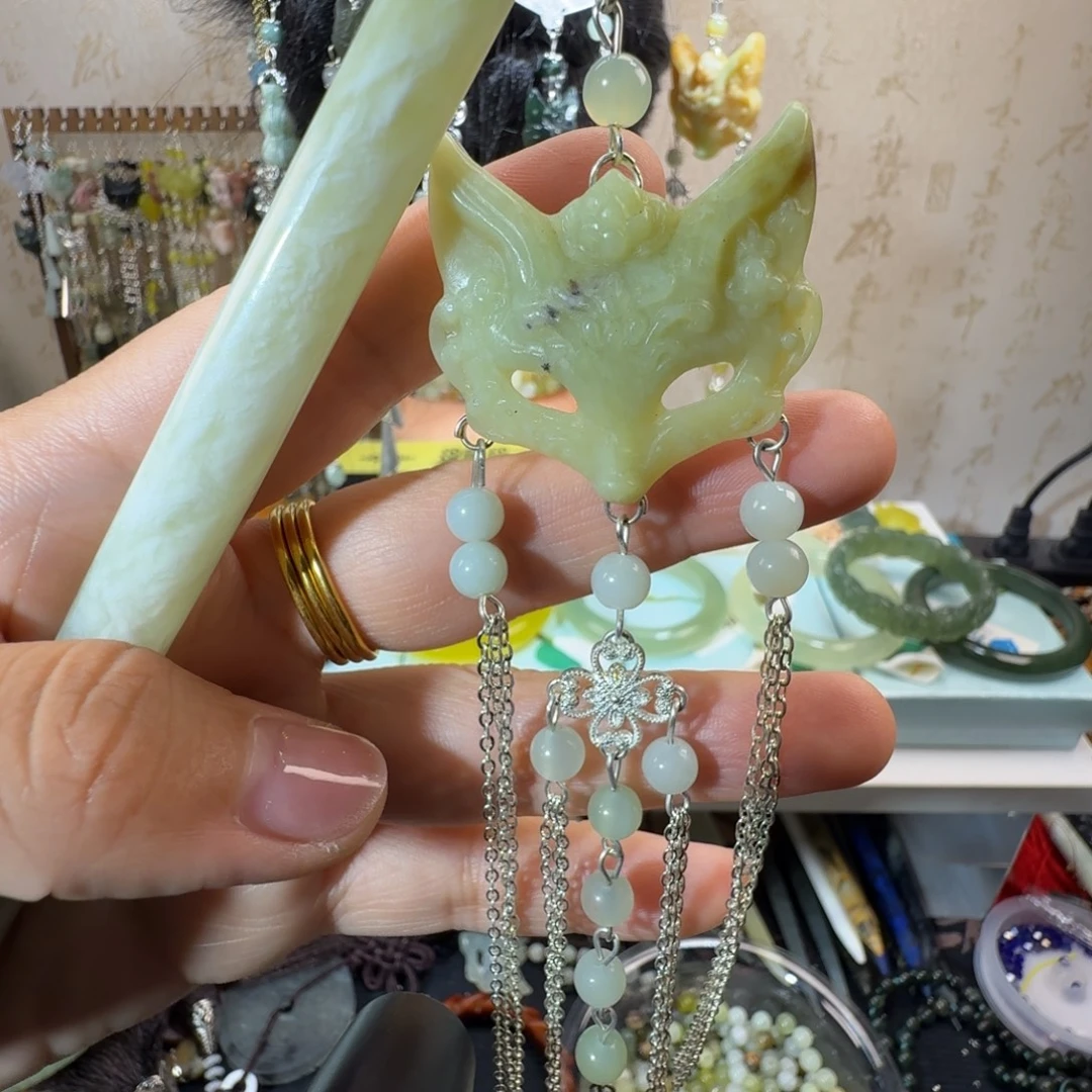 未镶嵌岫玉发饰福利款两个包邮