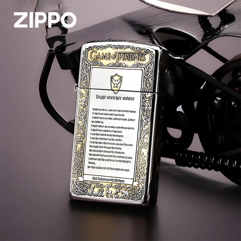 ZIPPO打火机正品-冰与火之歌金银双色防风纤巧【阿明】DYJ1