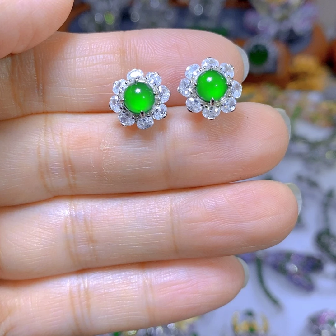 翡翠颈饰银S925镶嵌天然翡翠