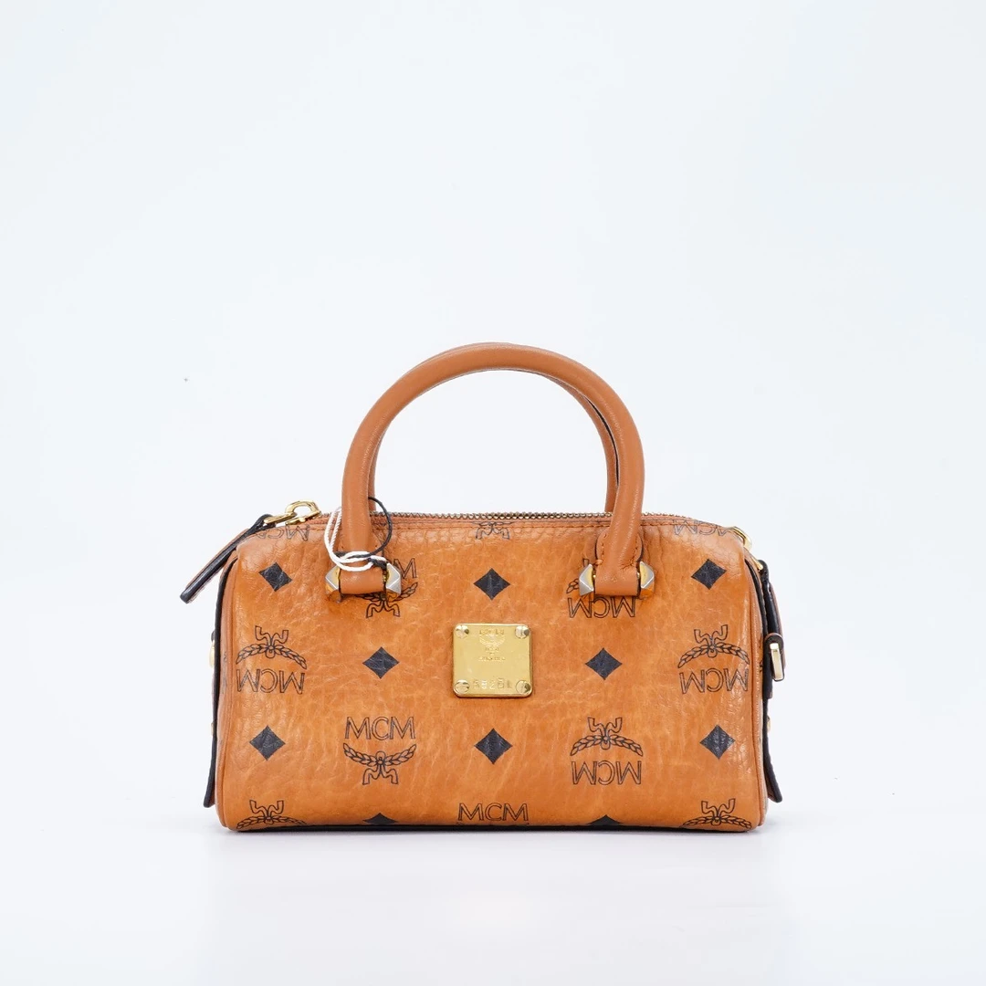 99新 MCM 【诗诗】波士顿mini包干邑色/BG22000849/98新