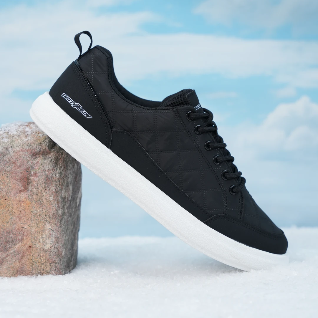 THIRTY7EVEN冬季蓄热保暖不闷脚板鞋缓冲系带休闲男防滑棉鞋老年