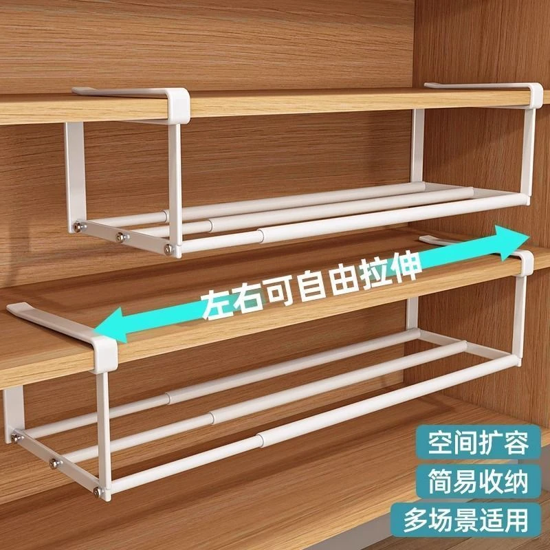 收纳鞋架家用鞋柜伸缩分层隔板创意挂式悬挂拖鞋置物架省空间神器