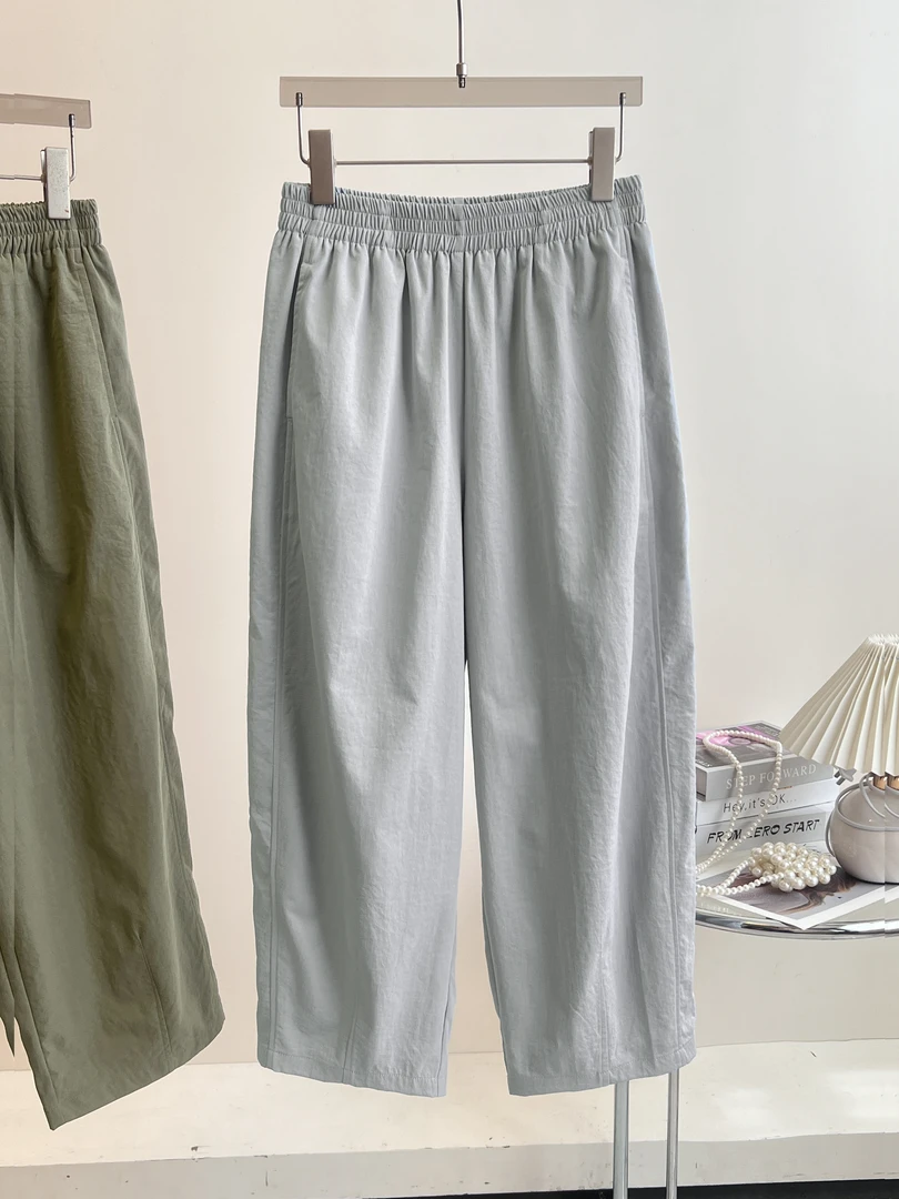 巴恩极简山本哈伦裤女2025夏季薄款大码弯刀裤女阔腿裤新款气球裤