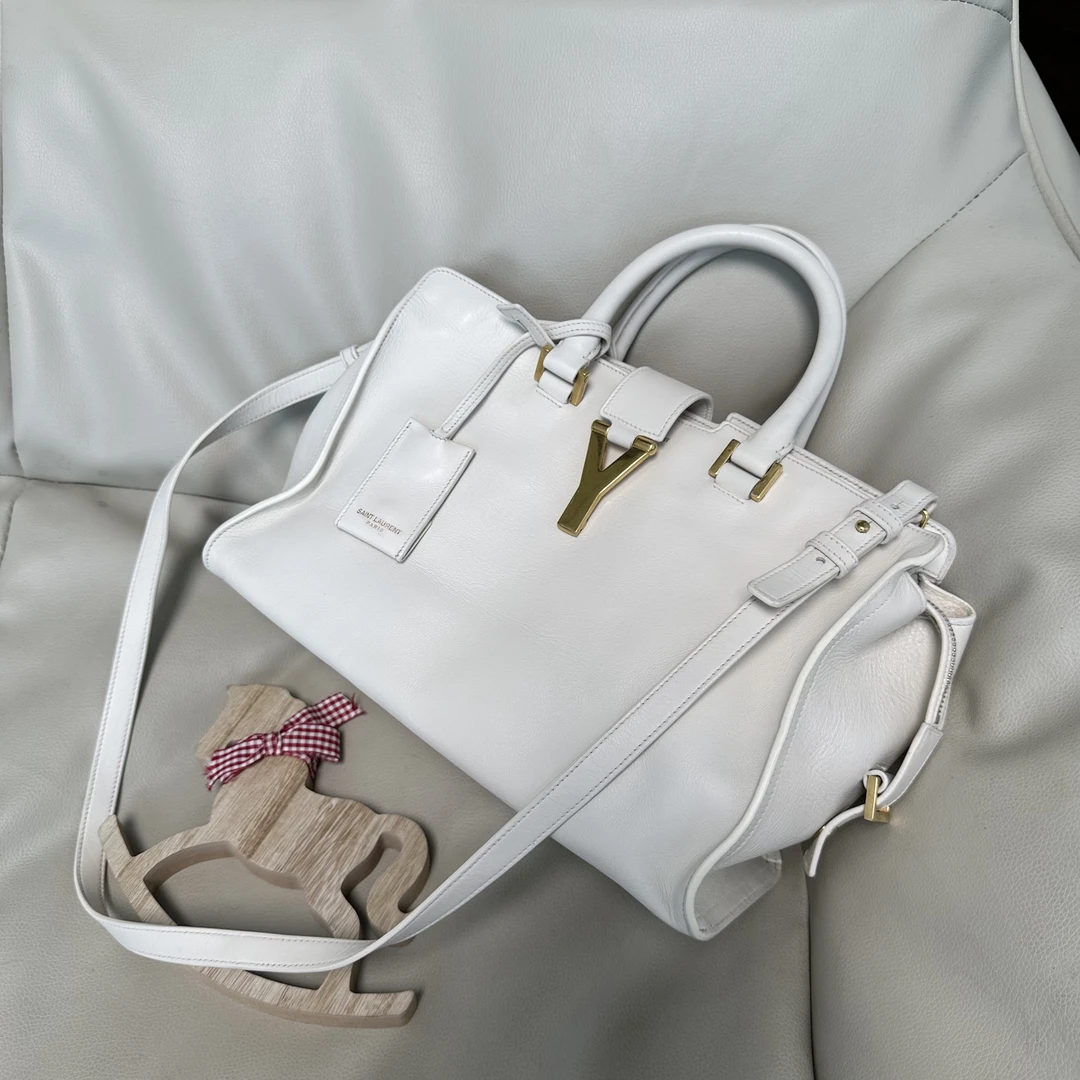 95新 YSL/圣罗兰 白金cabas chyc托特单肩包 底长29 063553