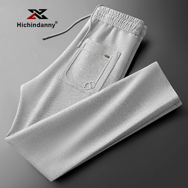 HICHIN运动裤男士春秋时尚休闲裤修身直筒卫裤松紧腰弹力抗皱长裤