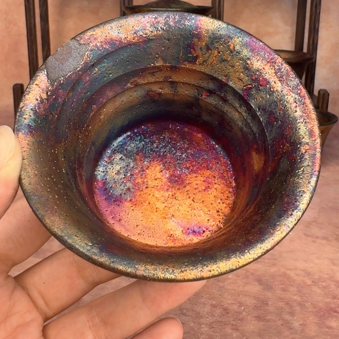 荥经黑砂炸福利窑彩微瑕马蹄杯不退不换介意勿拍29