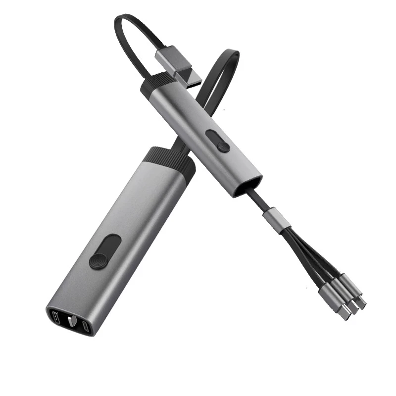 小巧便携多功能三合一锌合金钥匙扣式适用神器一拖三数据线