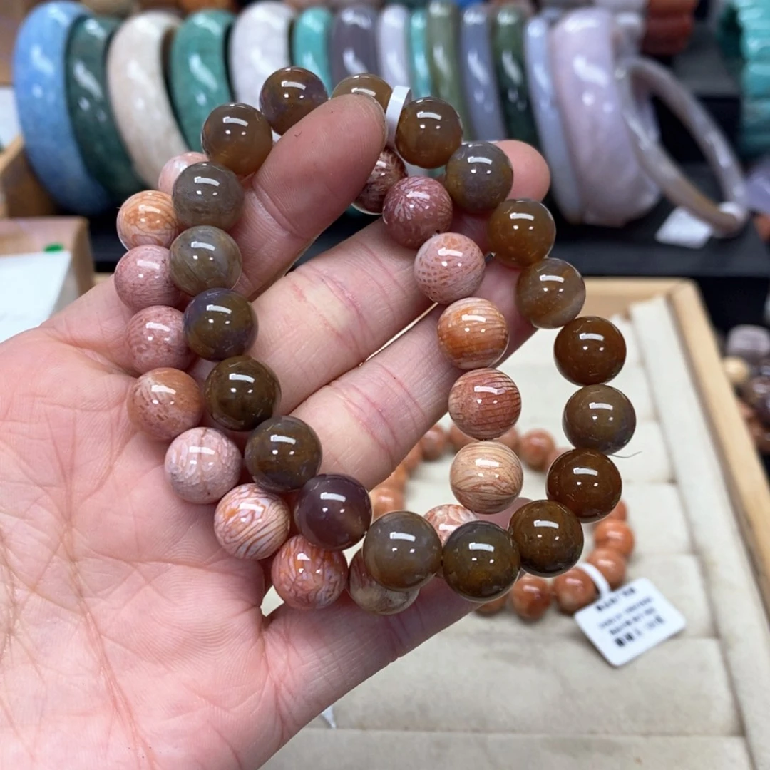 硅化珊瑚（珊瑚玉）手链未镶嵌本*桑067