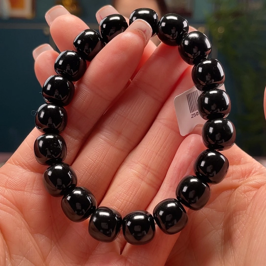 和田玉手串未镶嵌黑青卡10.11老型