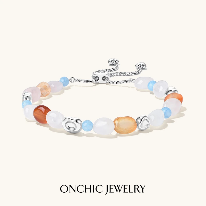onchic 铜合金手链 假日波光手链小众百搭设计感简约气质彩色手串