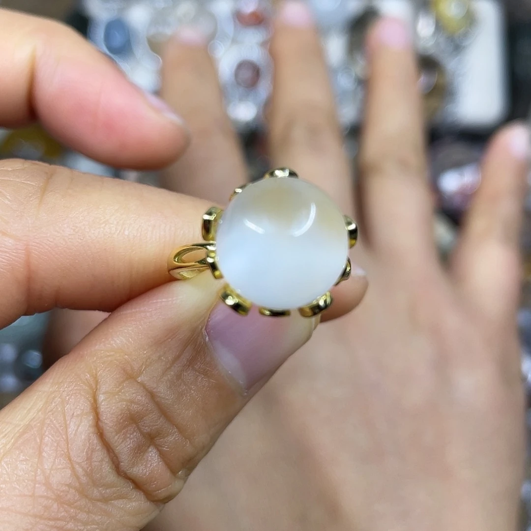 【闪购商品】银S925镶嵌珠宝半成品水晶戒指