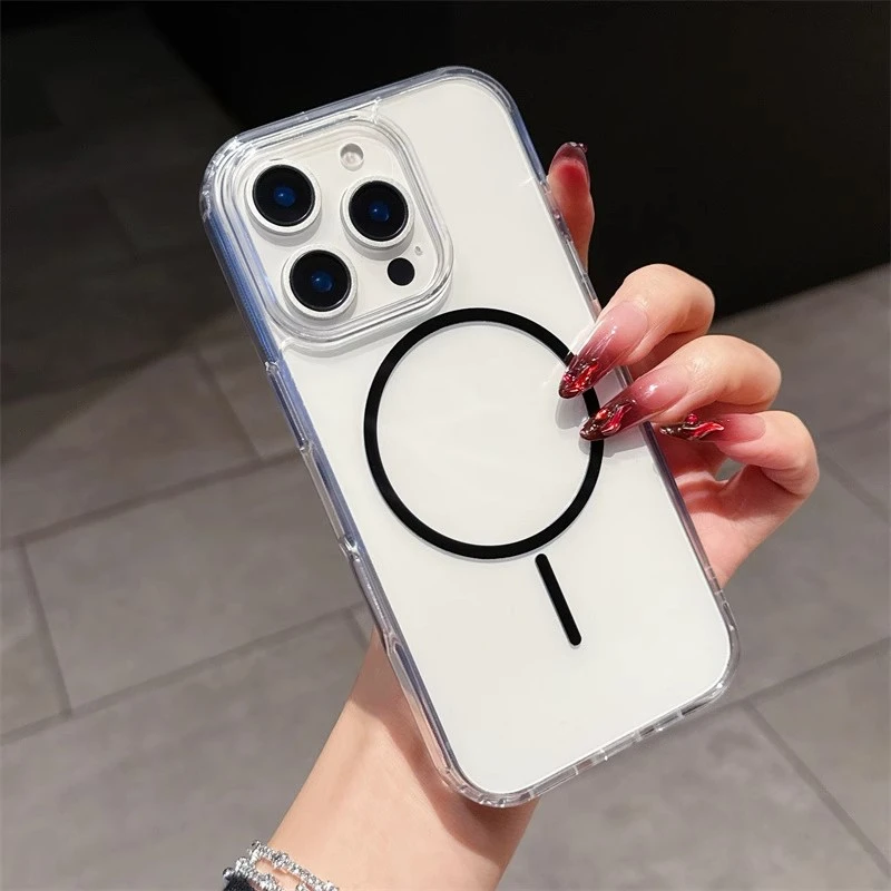 高透不发黄适用苹果15promax手机壳磁吸iphone16超薄散热14新款13