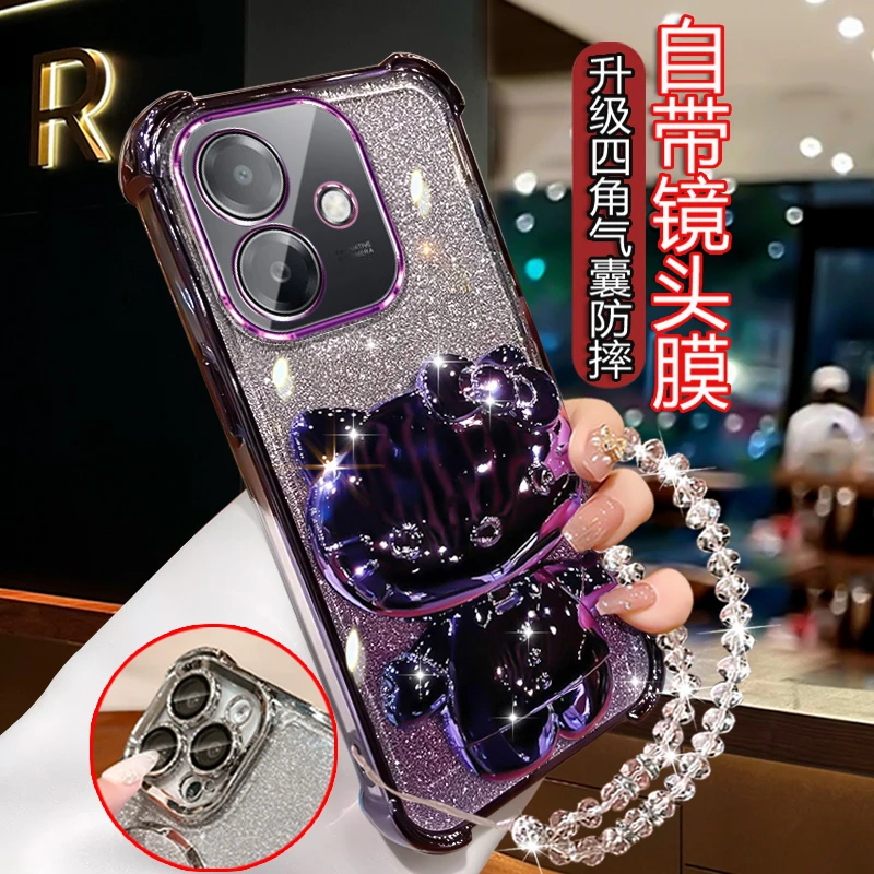 适用新品oppoa5活力版手机壳镜头保护PKV110网红可爱支架0p0pA5女