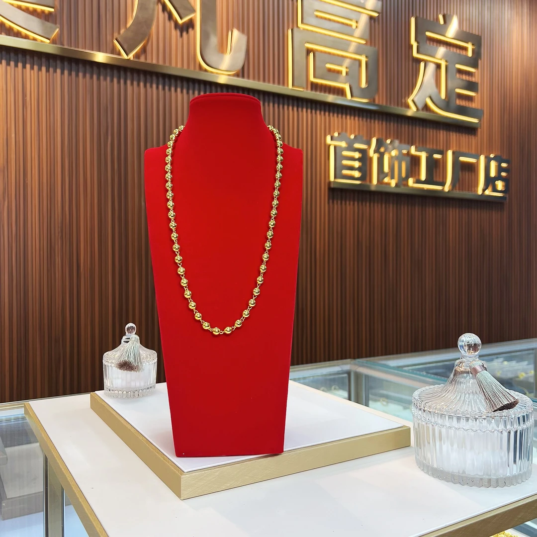 合金项链 2025款爆款亮面圆珠【卡8】时尚百搭光珠光面空心素款