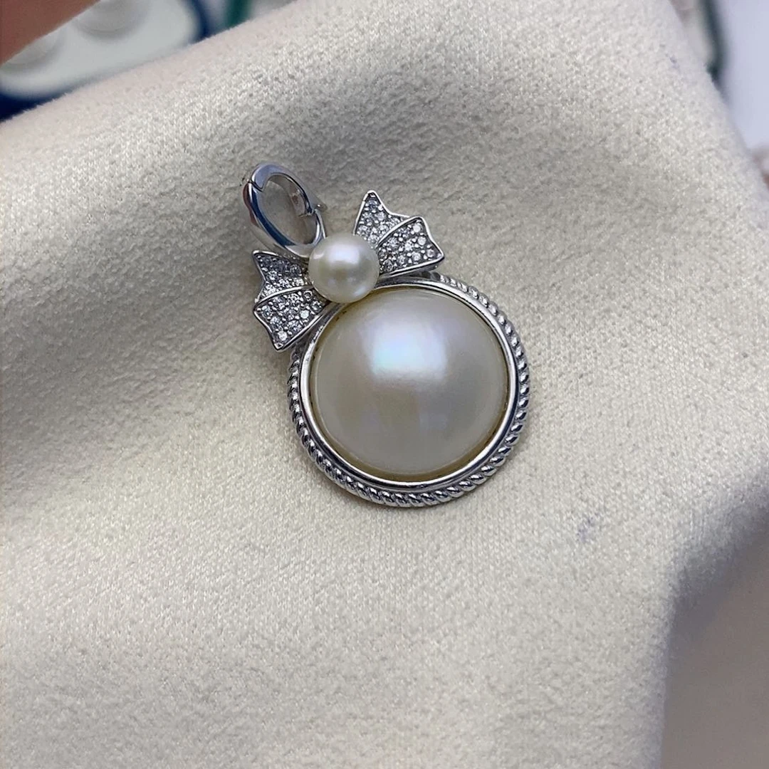 【闪购商品】拼合珍珠（马贝珠）颈饰银S925镶嵌59